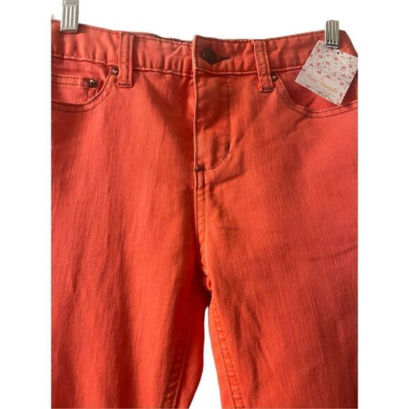New Free People Women's Tangerine Orange Skinny Leg Cut Jeans Size 25 - Picture 3 of 16